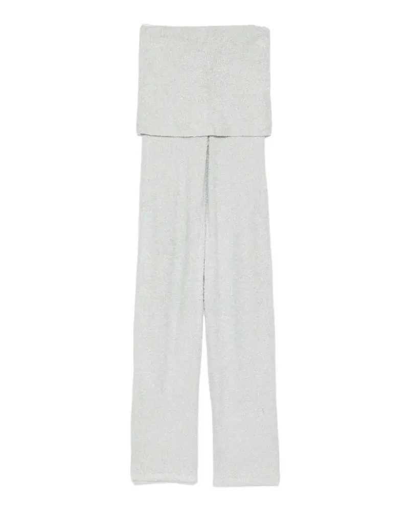 Aya Muse Bouclé-Strickhose mit umgeschlagener Taille - Silber Silber