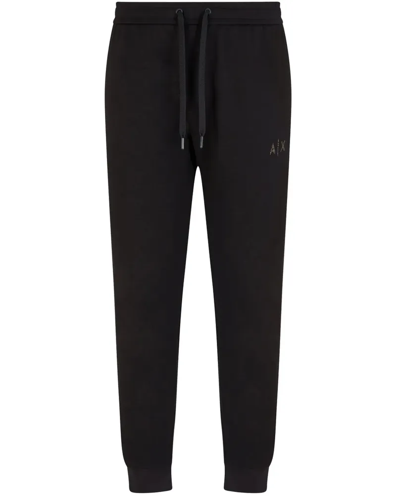 Armani Exchange Jogginghose mit Logo-Stickerei - Schwarz Schwarz