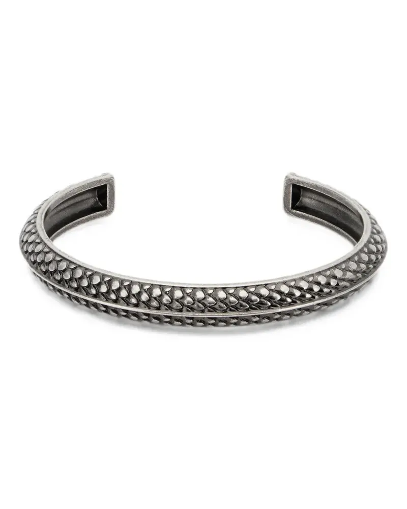 Roberto Cavalli snake-effect cuff bracelet - Silber Silber