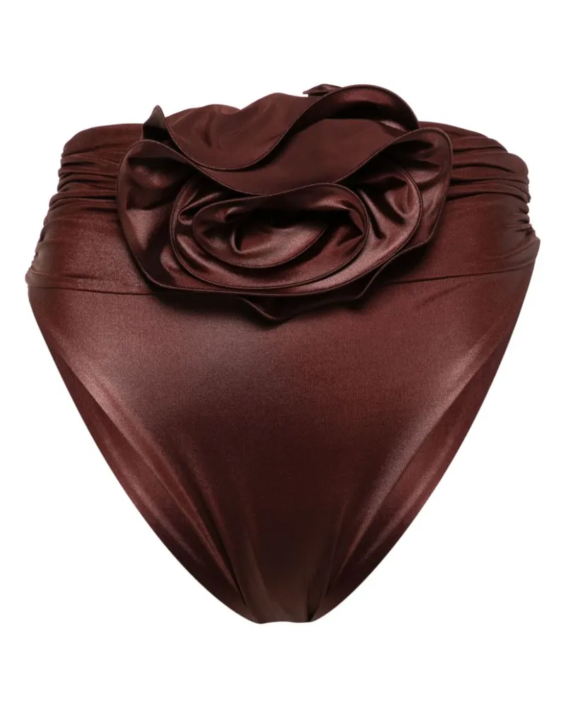 Magda Butrym Bikinihöschen mit Blumenapplikation - Braun Braun