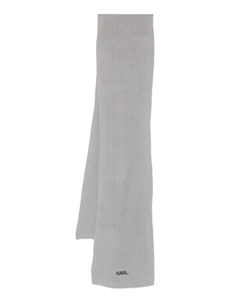 Karl Lagerfeld logo-embroidered scarf - Grau Grau