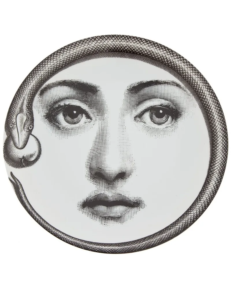 Fornasetti Wandteller mit Gesichts-Print Weiß