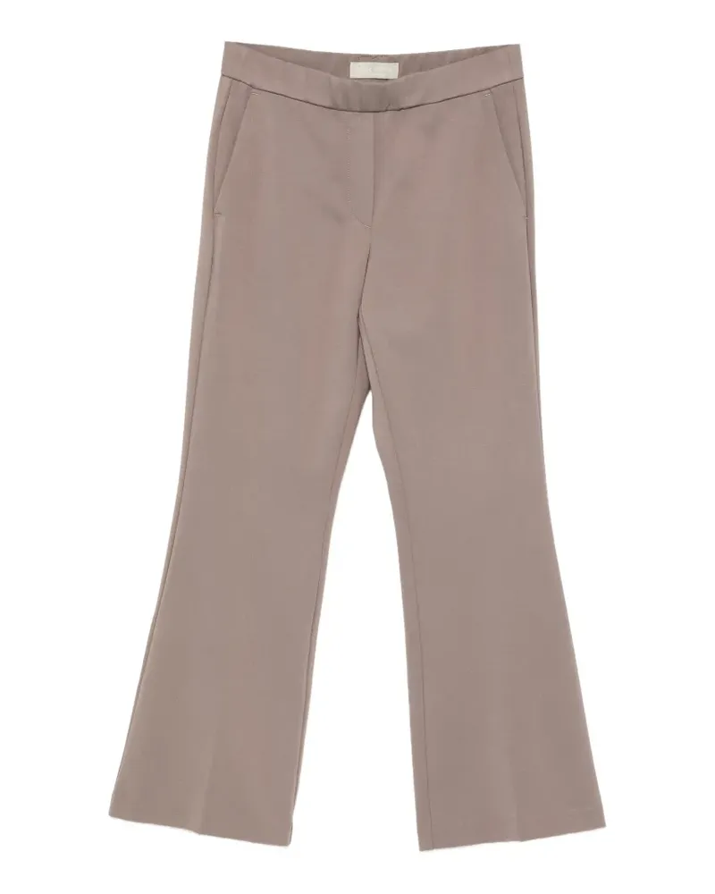 Marc O'Polo elasticated-waist cropped flared trousers - Braun Braun