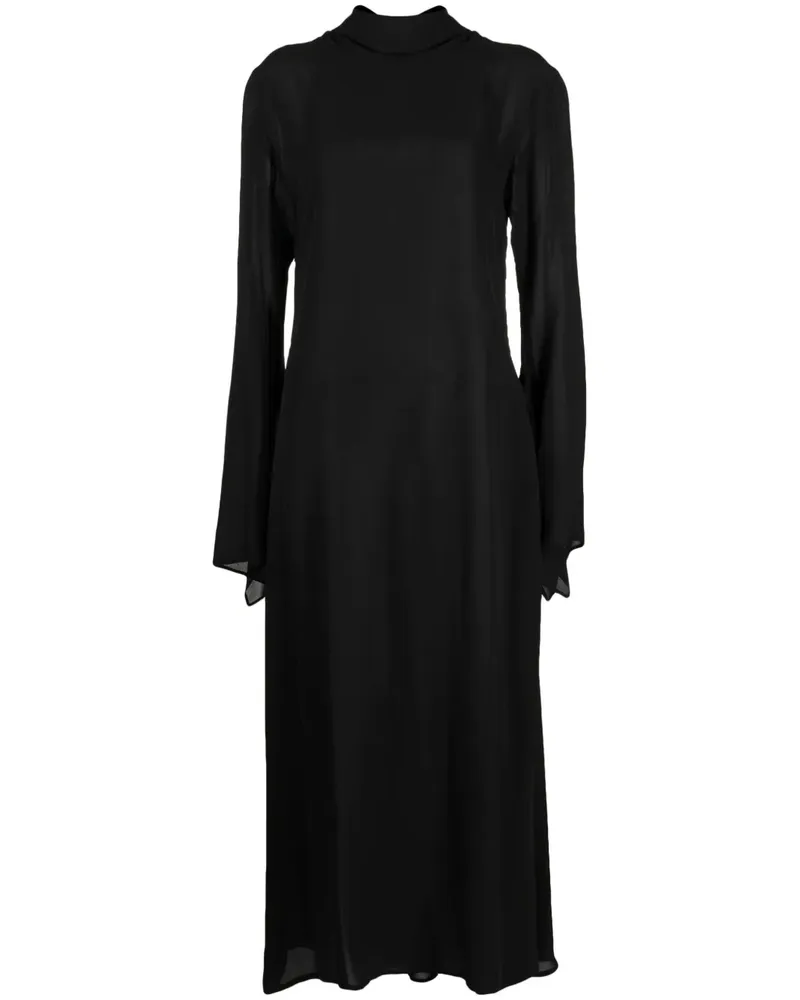 Yohji Yamamoto Langärmeliges Kleid - Schwarz Schwarz
