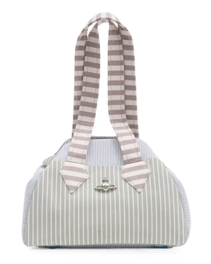 Vivienne Westwood Medium Yasmine Archive striped tote bag - Grau Grau