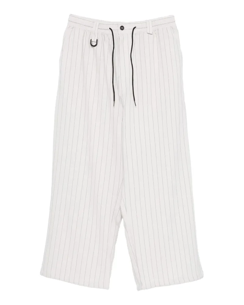 Y-3 Gestreifte Hose mit Kordelzug - Nude Nude
