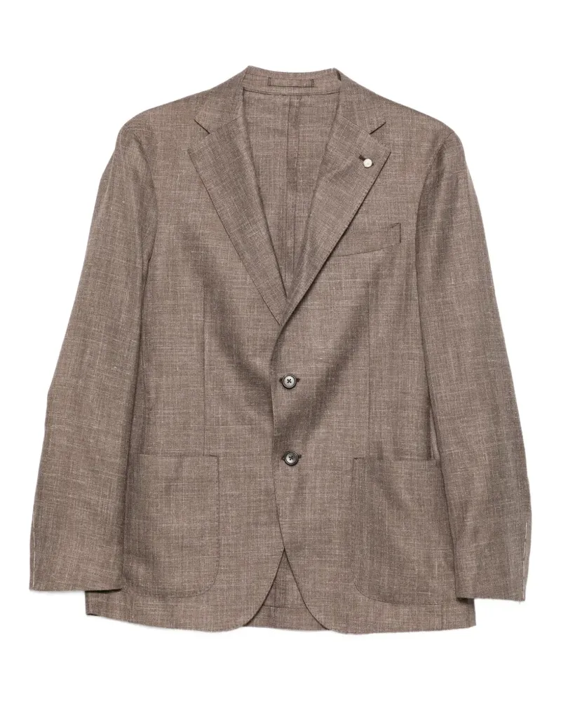 Luigi Bianchi Mantova single-breasted notched-lapel jacket - Braun Braun