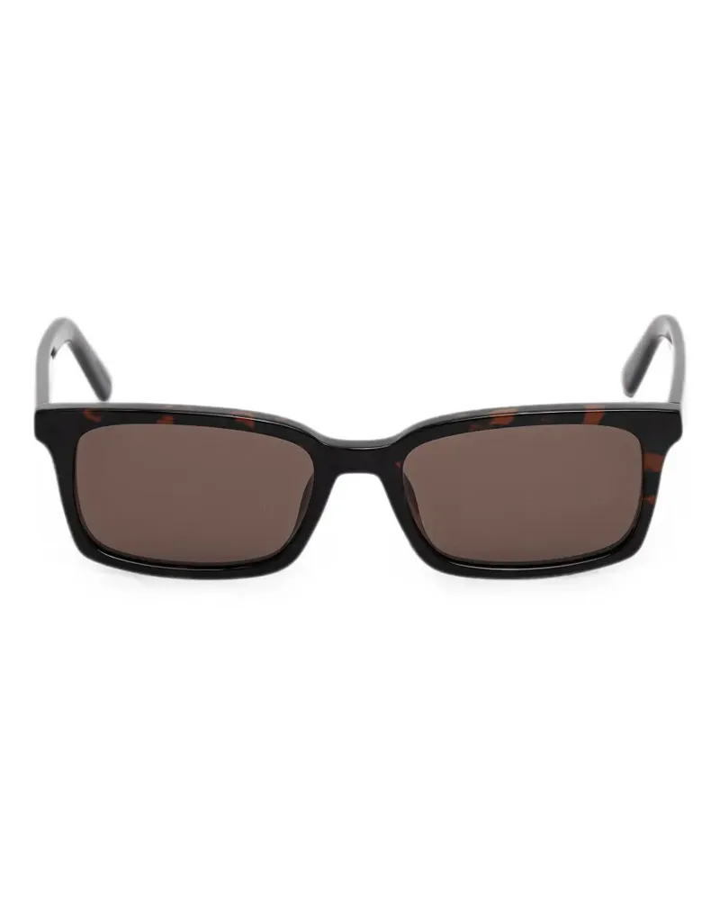Maison Margiela tortoiseshell-effect rectangle-frame sunglasses - Braun Braun