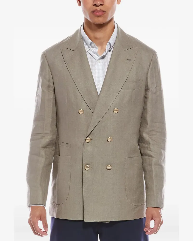 Brunello Cucinelli double-breasted deconstructed blazer - Grün Grün