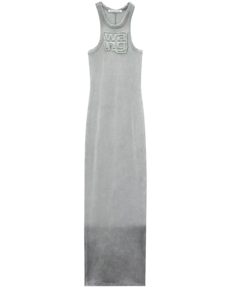 Alexander Wang Maxikleid mit Logo-Applikation - Grau Grau