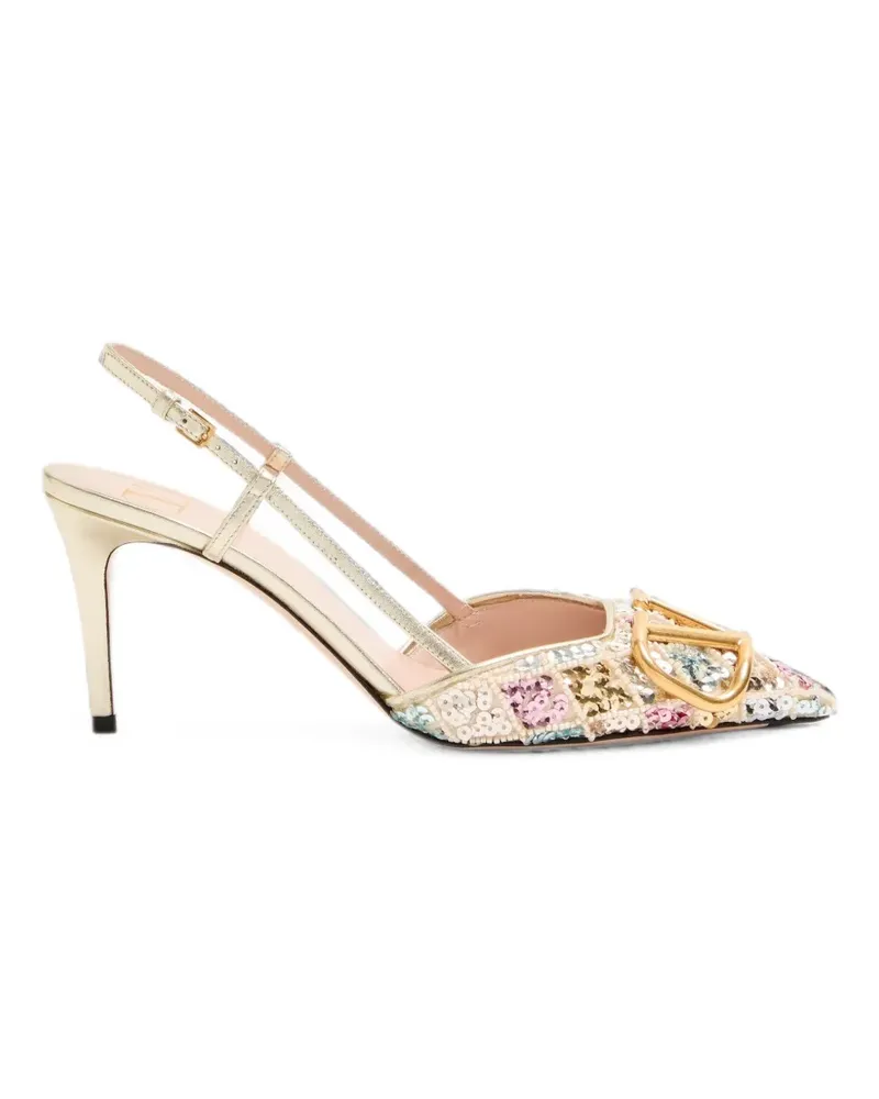 Valentino Garavani Slingback-Pumps mit Pailletten 80mm - Nude Nude