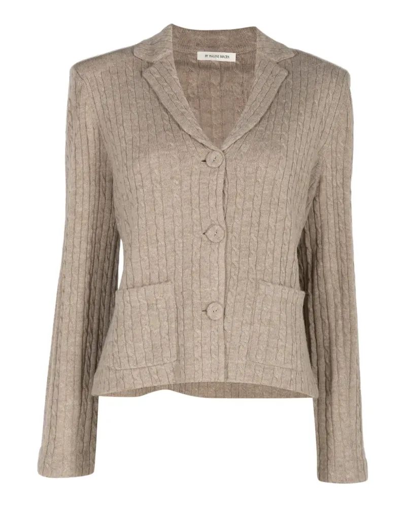 By Malene Birger Riva Cardigan mit Zopfmuster im Layering-Look - Nude Nude