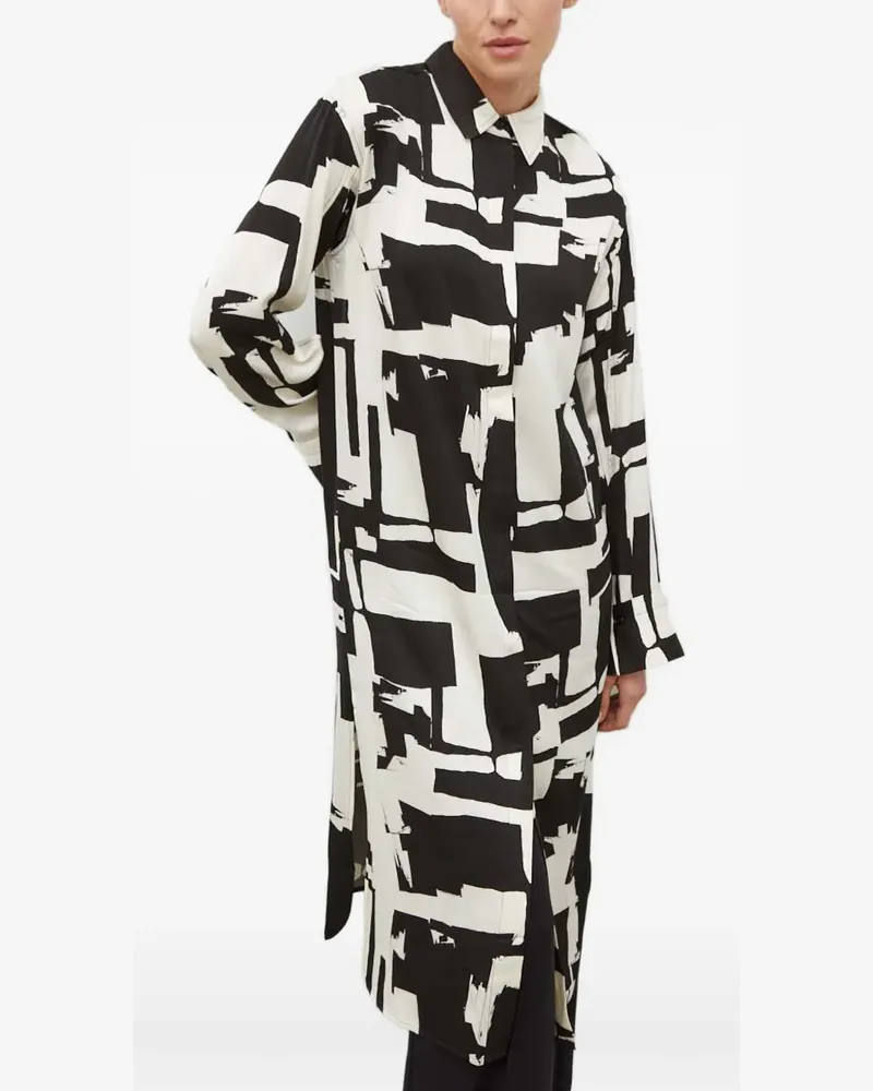 Day Birger et Mikkelsen abstract-print midi shirt dress - Weiß Weiß