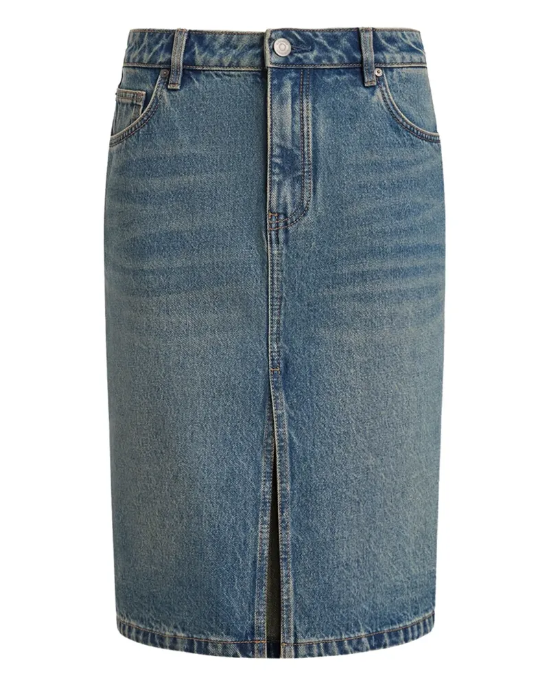 12 STOREEZ Jeansrock mit Schlitz - Blau Blau
