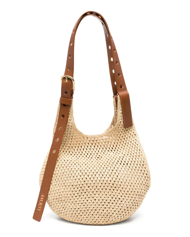 Loewe x Paula's Gewebte Ibiza Hole Schultertasche - Nude Nude