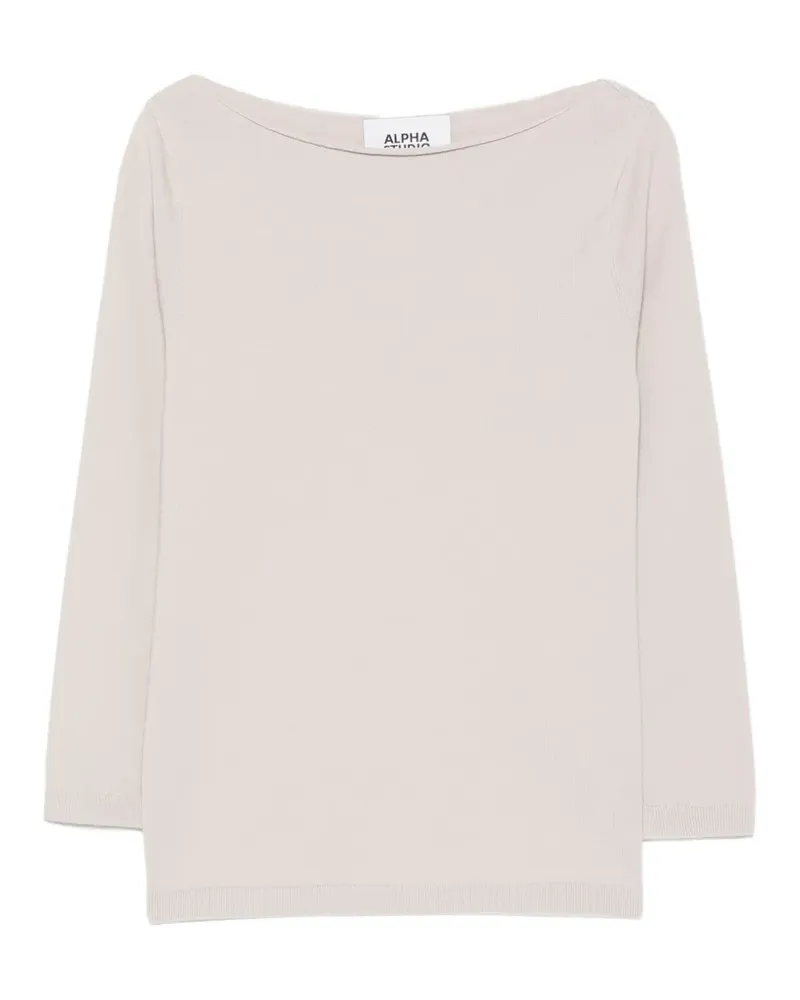 Alpha Studio Pullover mit U-Boot-Ausschnitt - Nude Nude