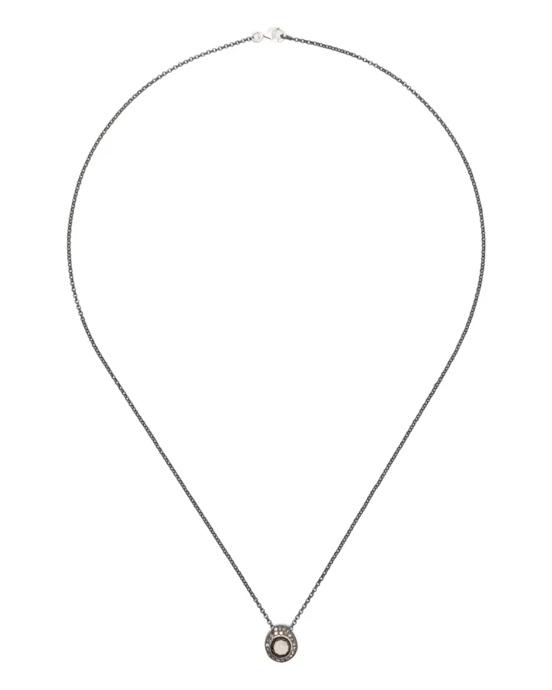 Rosa Maria Halskette mit ovalem Anhänger - Schwarz Schwarz