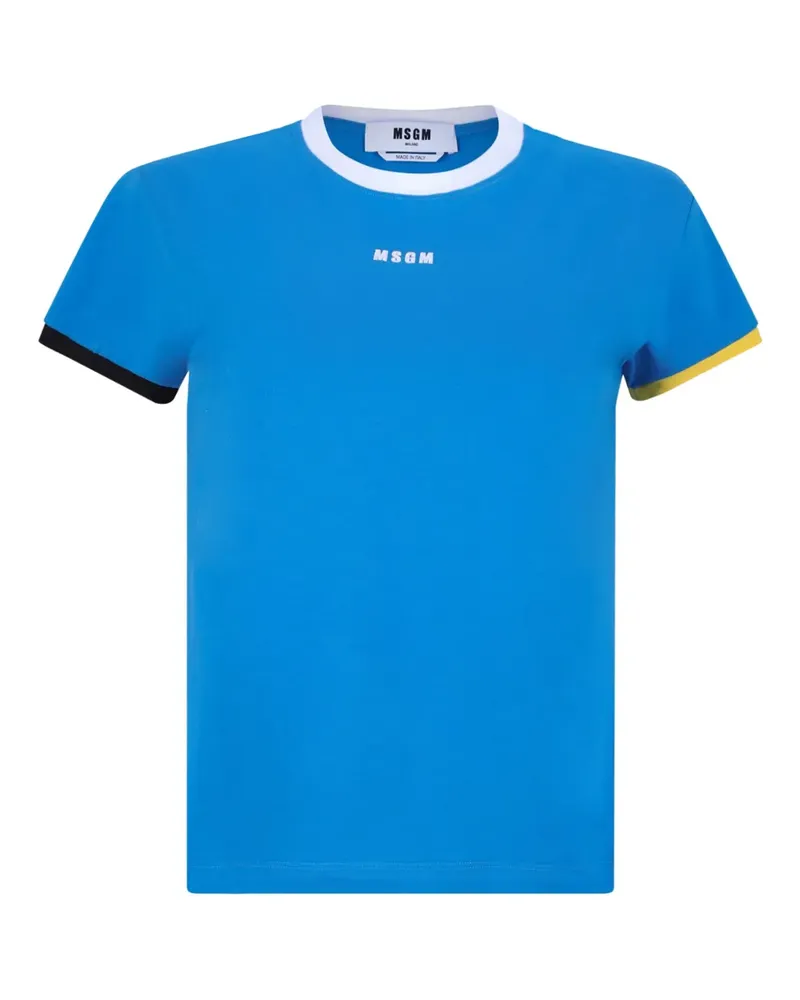 MSGM T-Shirt mit Logo-Print - Blau Blau