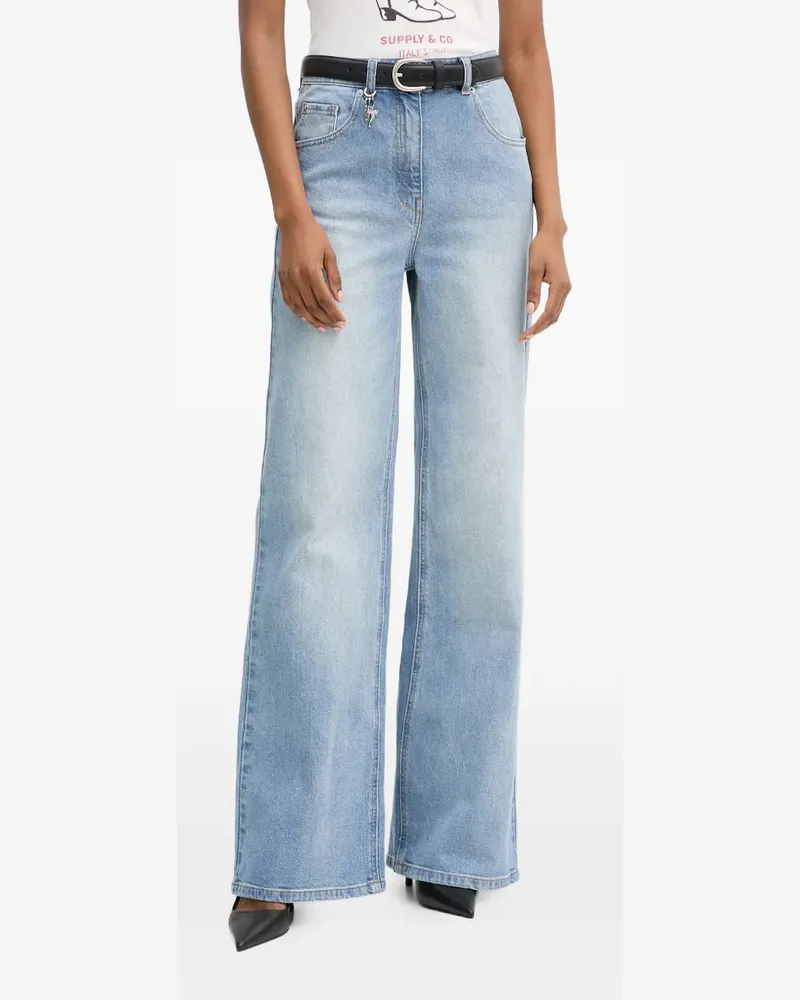 Morgan Weite Jeans mit Anhänger - Blau Blau