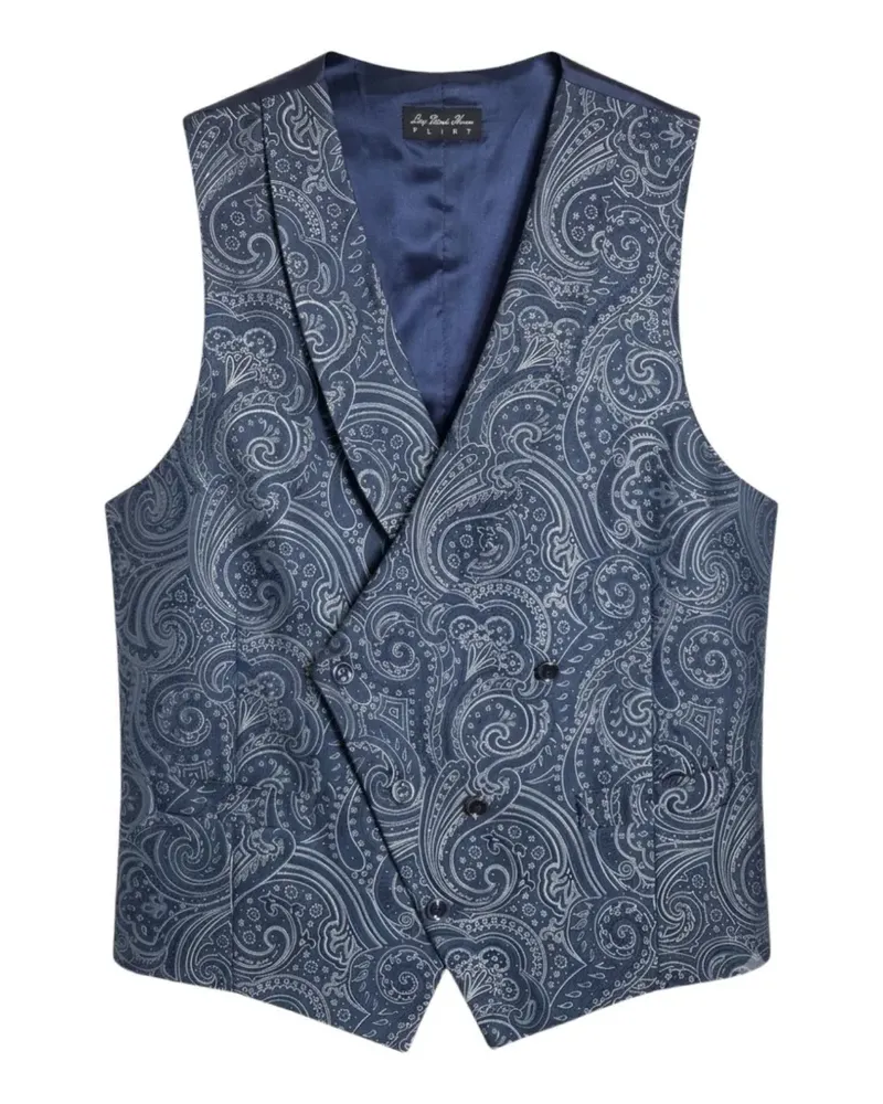 Luigi Bianchi Mantova Doppelreihige Weste mit Paisley-Print - Blau Blau