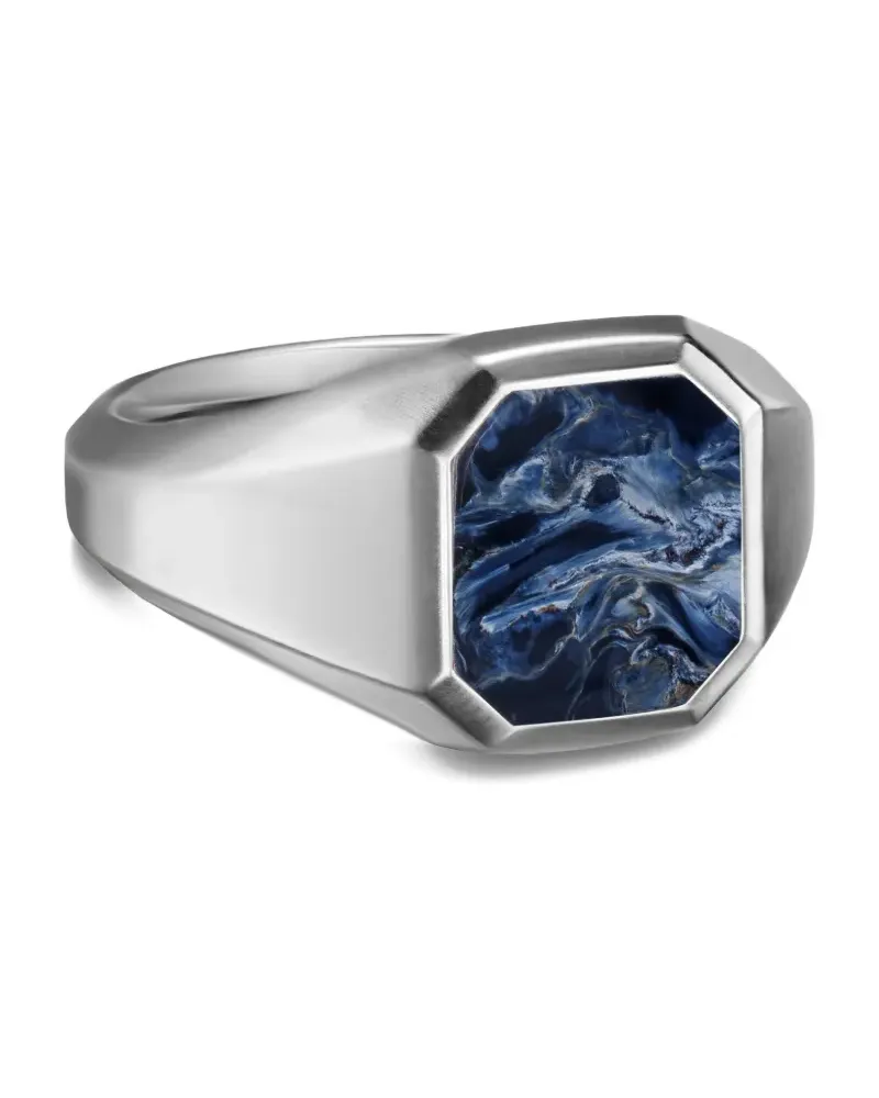 David Yurman Streamline® Siegelring aus Sterlingsilber mit Pietersit Silber