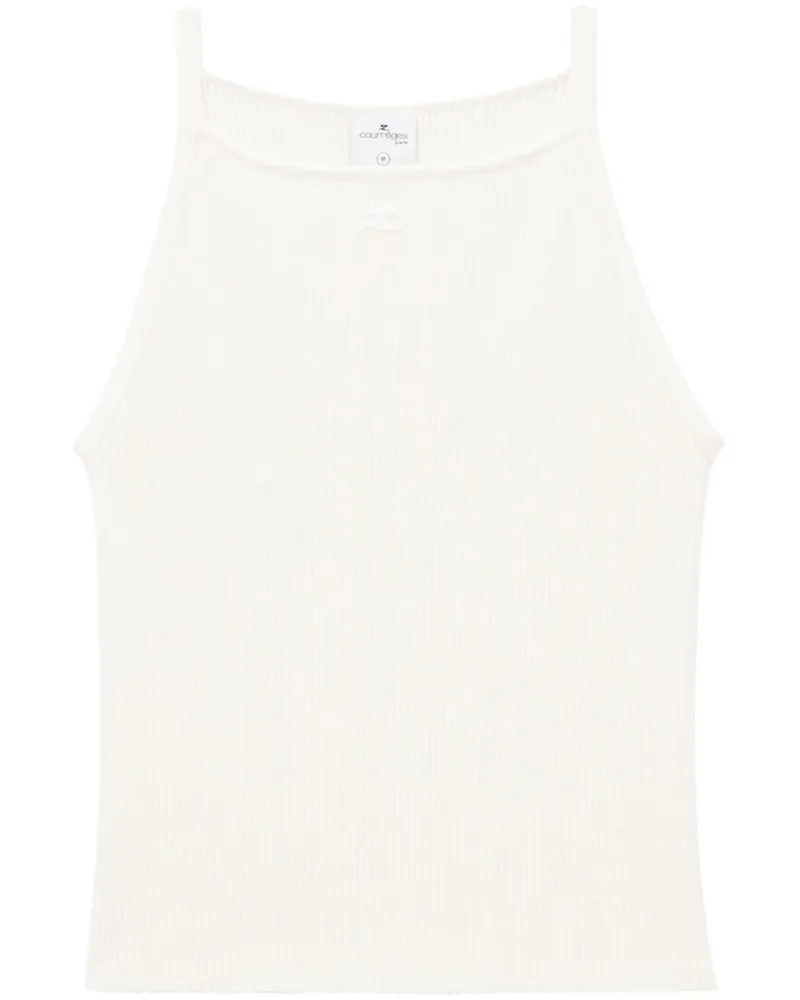 Courrèges Geripptes Trägershirt - Weiß Weiß