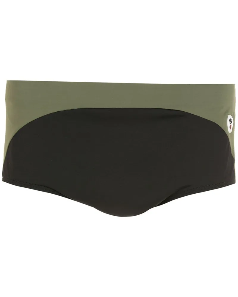 Amir Slama Badehose in Colour-Block-Optik - Schwarz Schwarz