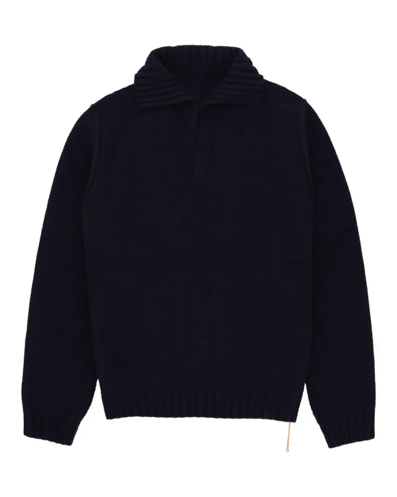 Fortela Cornell ribbed V-neck sweater - Blau Blau