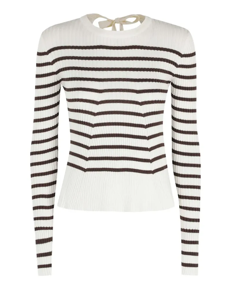 Semicouture Agacia striped ribbon sweater - Weiß Weiß