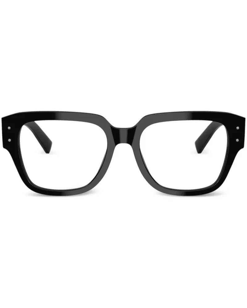 Dolce & Gabbana Brille mit Logo-Gravur - Schwarz Schwarz