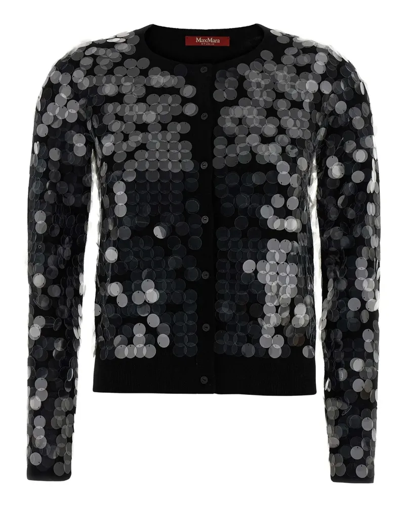 Max Mara Necton Cardigan mit Pailletten - Schwarz Schwarz
