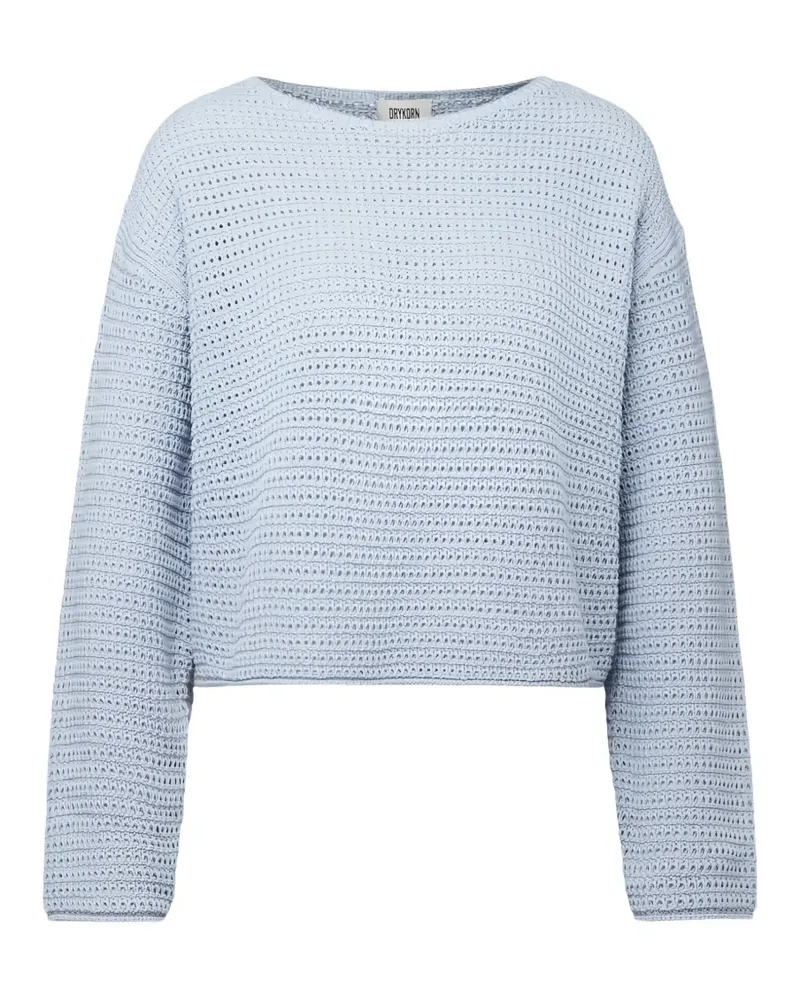 Drykorn Imenia_2 open-knit boat-neck sweater - Blau Blau