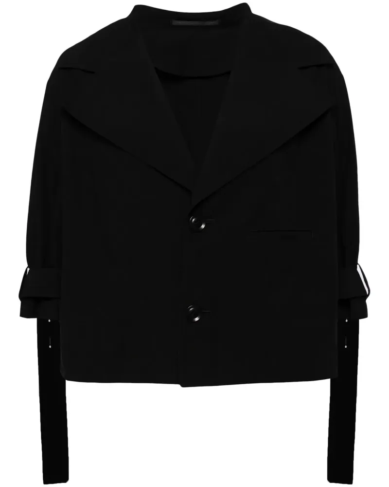 Yohji Yamamoto Blazer mit breitem Revers - Schwarz Schwarz