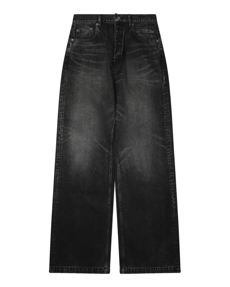 DRKSHDW by Rick Owens Tower Strobe aus verwaschenem schwarzem 14,5oz Washed Black Denim Schwarz