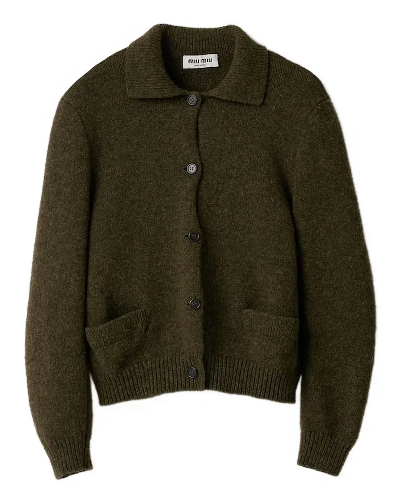Miu Miu Cardigan mit Taschen - Grün Grün