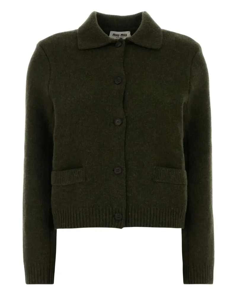 Miu Miu collared pocket cardigan - Grün Grün