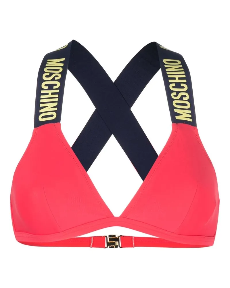 Moschino Bikinioberteil mit Logo-Prägung - Rosa Rosa