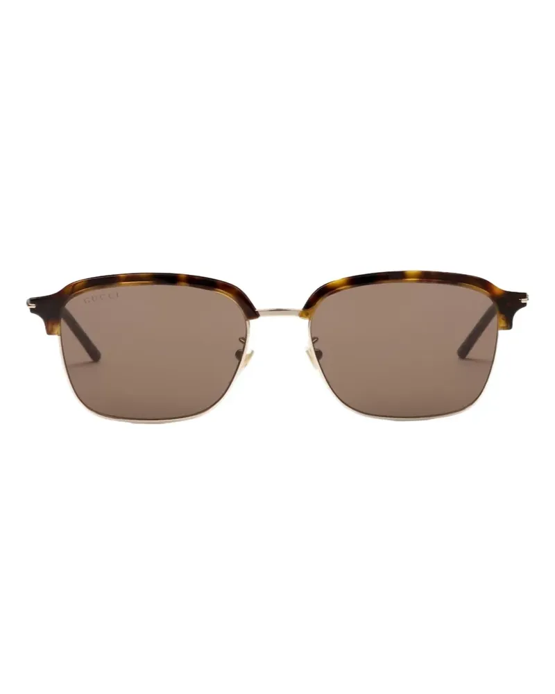 Gucci Eckige Sonnenbrille in Schildpattoptik - Braun Braun