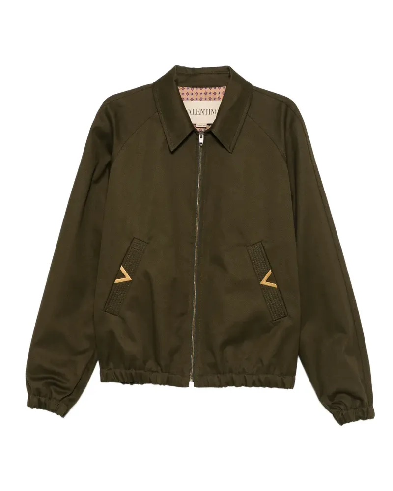 Valentino Garavani appliqué zip-up jacket - Grün Grün