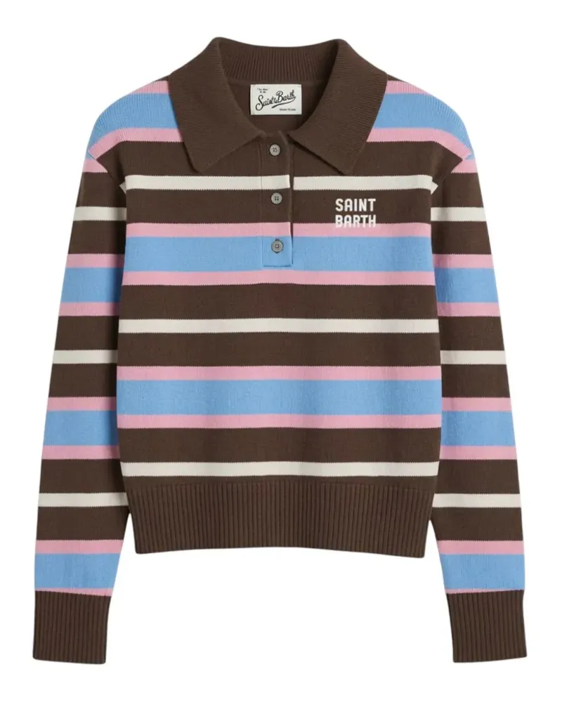 MC2 Saint Barth Gestreifter Polo-Pullover - Braun Braun