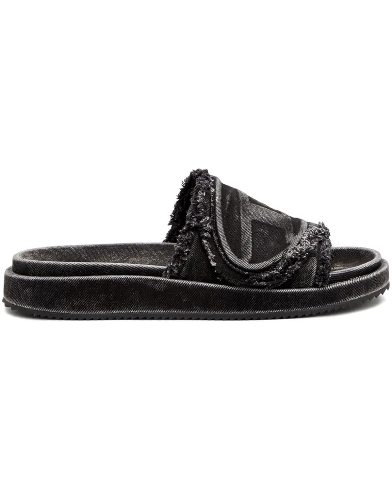 Diesel SA Oval-D Pantoletten - Schwarz Schwarz