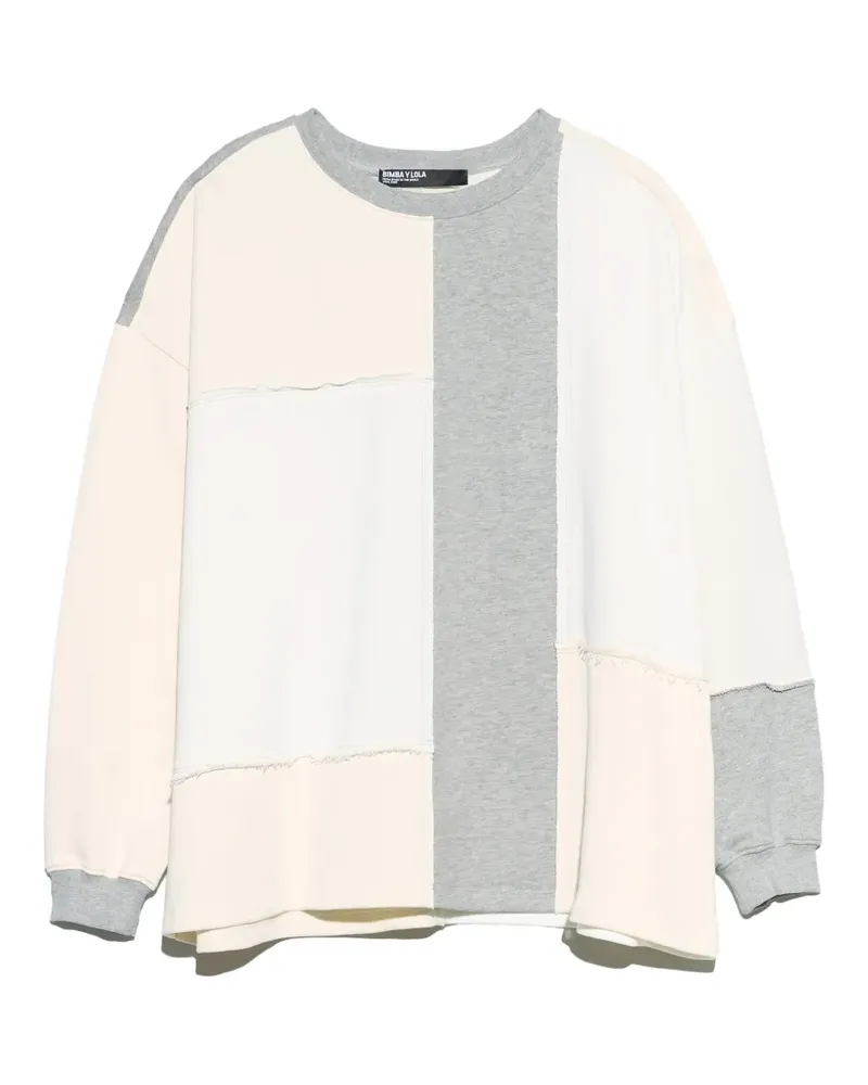 BIMBA Y LOLA Sweatshirt im Patchwork-Look - Weiß Weiß