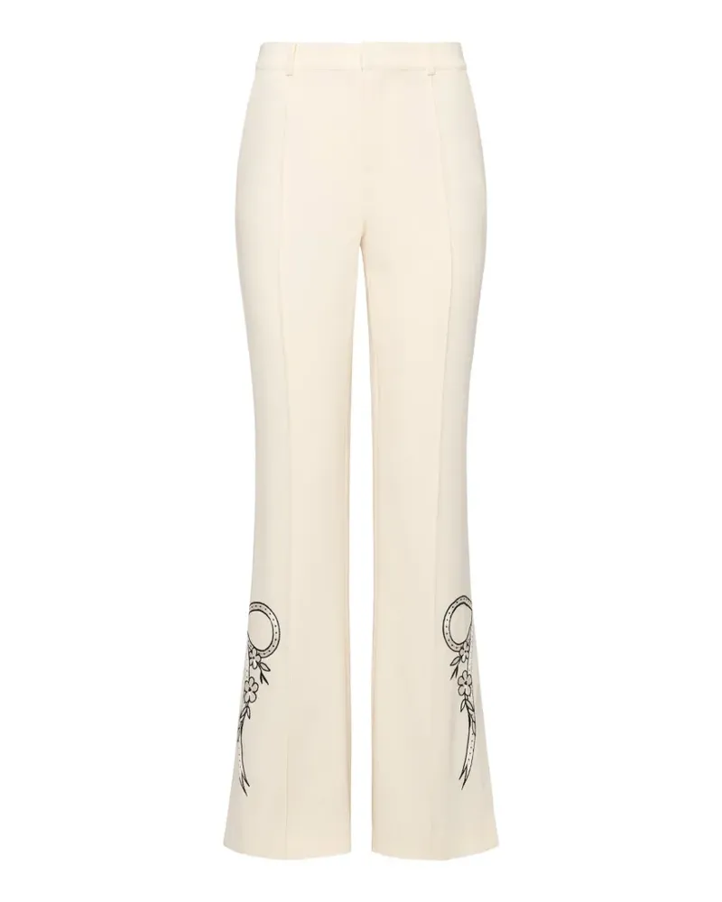 Cinq à Sept Abeline floral-detail trousers - Nude Nude