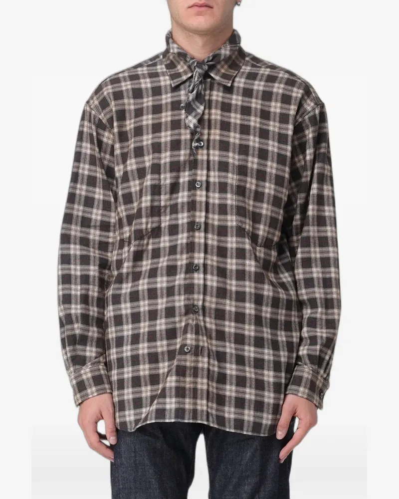 Dsquared2 x Magliano Butch Hemd mit Karomuster - Braun Braun