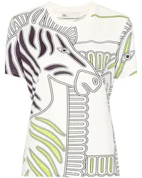 Tory Burch T-Shirt mit Zebra-Print Nude