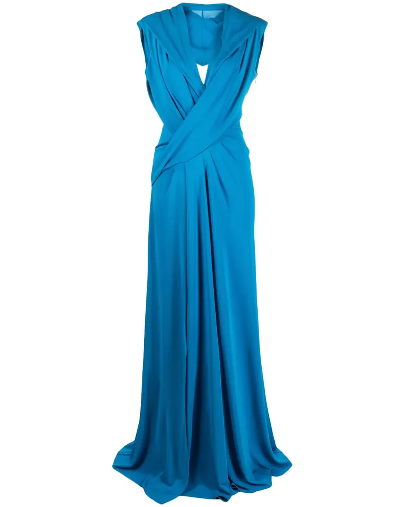 Alberta Ferretti Abendkleid mit Falten - Blau Blau