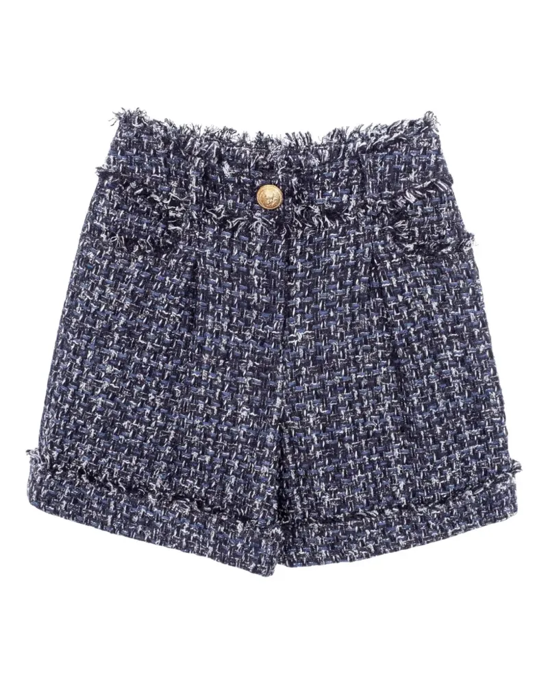 Balmain 2010s bouclé tweed shorts - Blau Blau