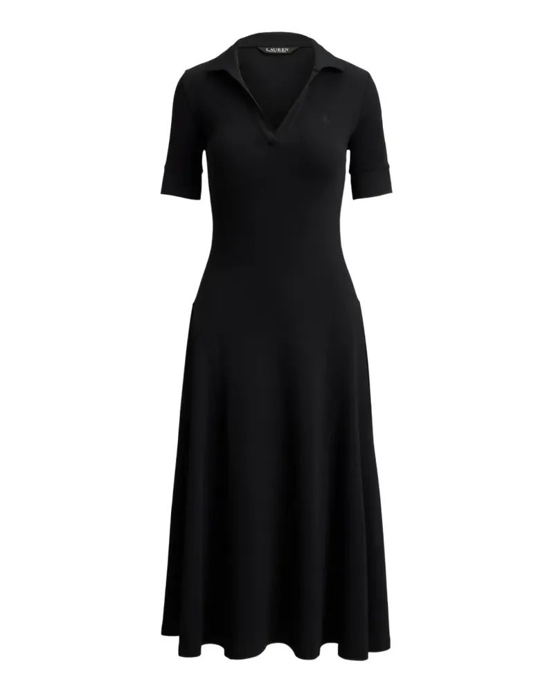 Ralph Lauren Midikleid aus geripptem Strick - Schwarz Schwarz
