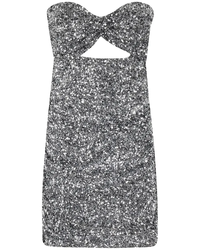 Amen Minikleid mit Cut-Out - Silber Silber