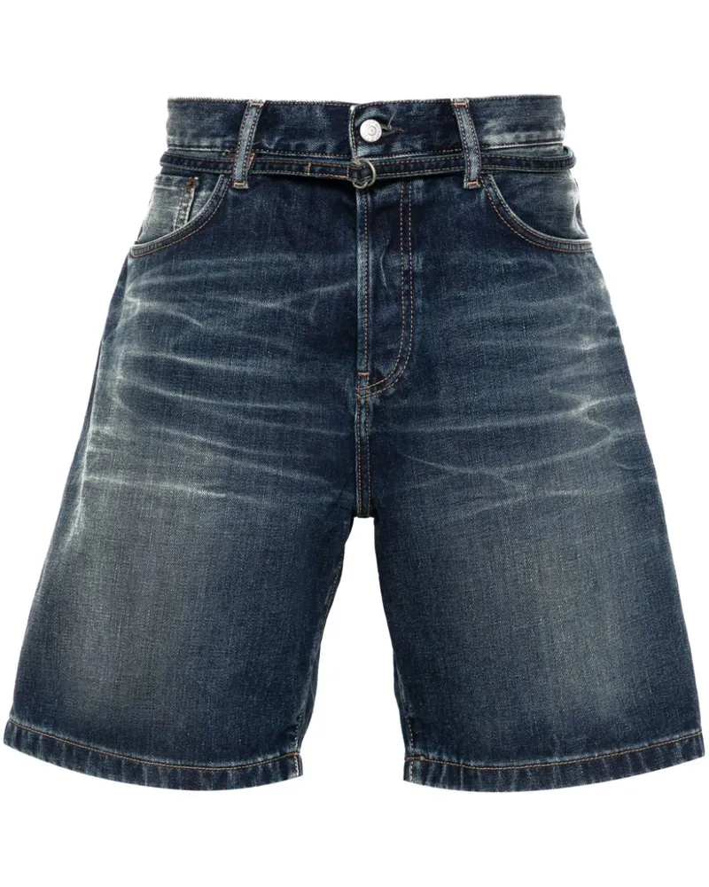 Acne Studios Jeans-Shorts mit Logo-Patch Blau